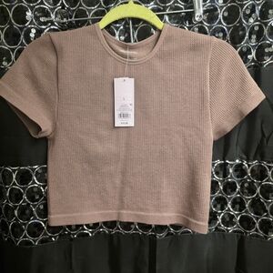 Wild Fable Mauve Ribbed Crop Top